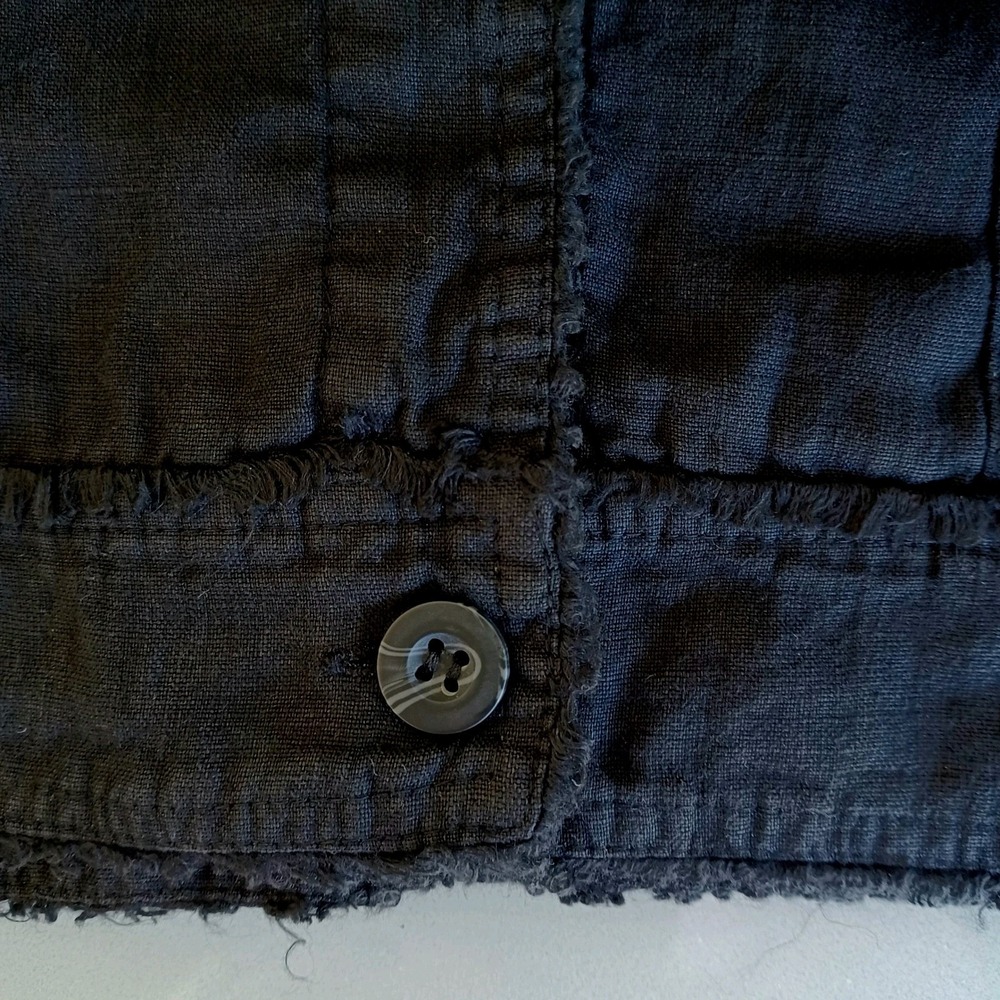 Anthonys Resort Wear Black Cotton Linen Blend Jacket Womens Size M - Picture 5 of 8